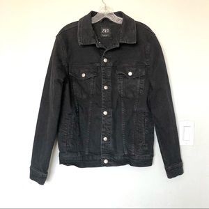 Zara Men’s Black Denim Jacket Size L